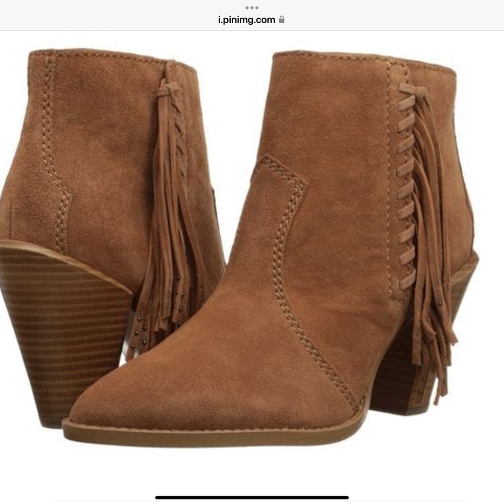 Coach Westyn Saddle Suede Fringe Western Boho short booties 8.5 - Picture 11 of 12